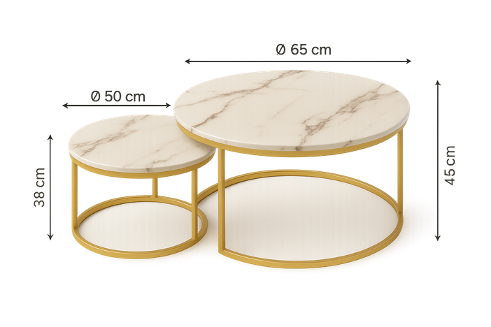 Klub stolovi set Z Beli mermer Terra 2145