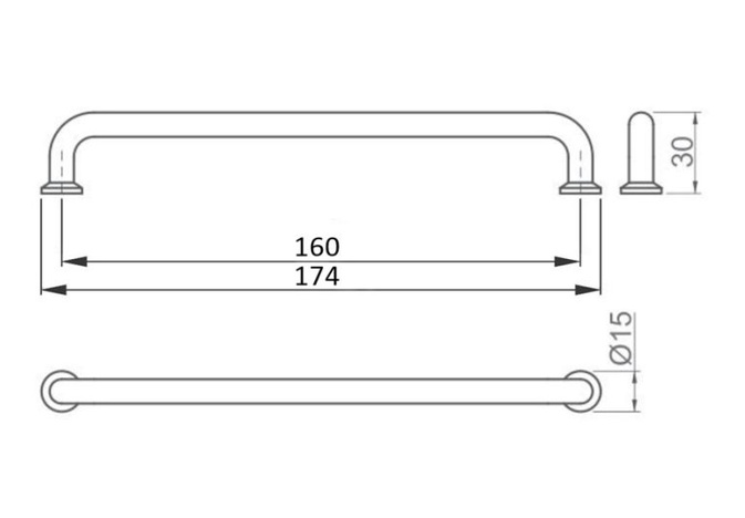 Nord brušeno zlato 160mm 1279