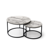 Klub stolovi set Sivi mermer 2133