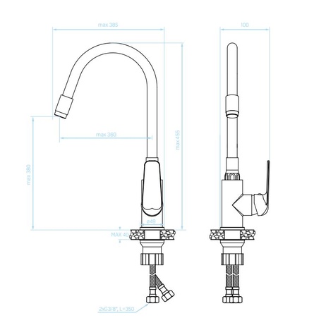 Inox slavina ELZA BKE-B61D 940