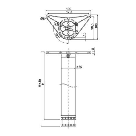 Noga stola 71/60 I 1852