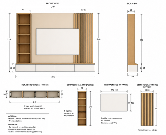 TV SET BERGANO 2534
