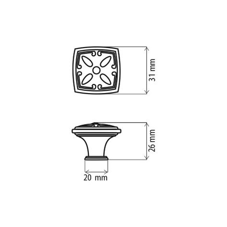 Antik bakar dugme 1422