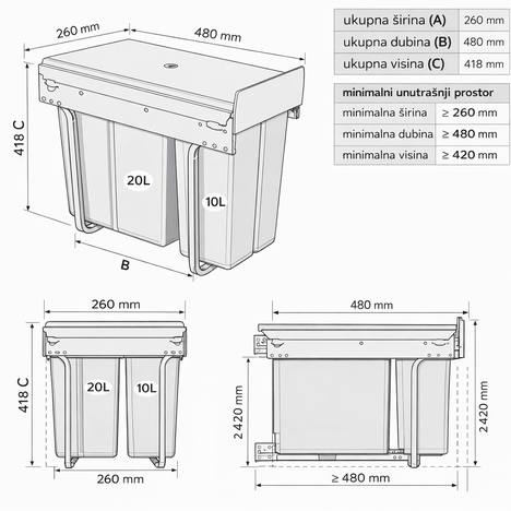 Korpa za otpatke 30l 2068