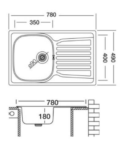 Inox sudopera EX 163 dekor rub 832