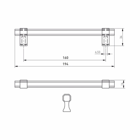 Imperial brušeno zlato 160mm 1357