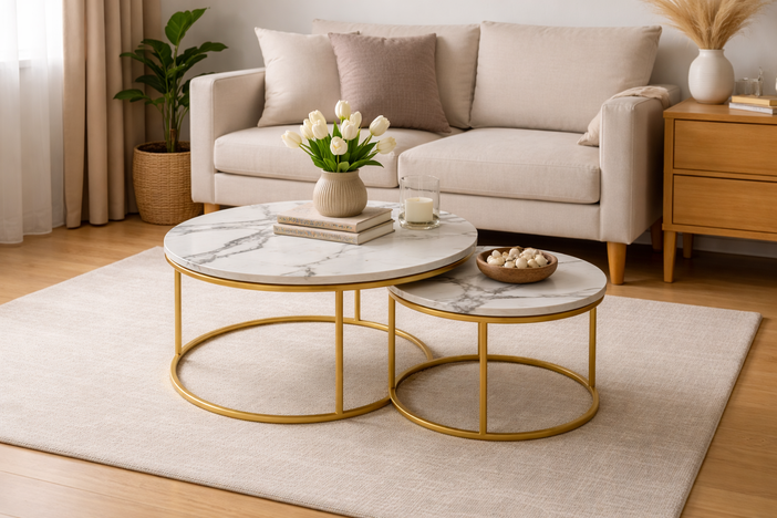 Klub stolovi set Z Beli mermer Terra 2144