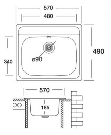 Inox sudopera EX 327 dekor rub 833