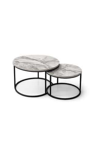 Klub stolovi set Sivi mermer 2133