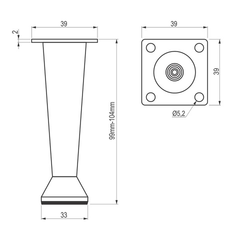 Nogica Twiggy Inox 1840